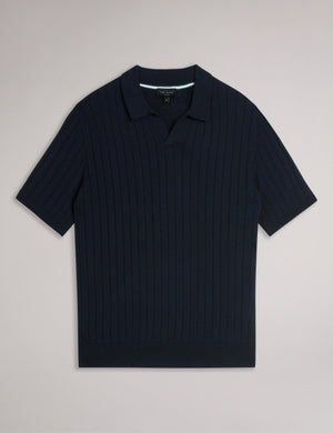 OPEN COLLAR POLO | NAVY
