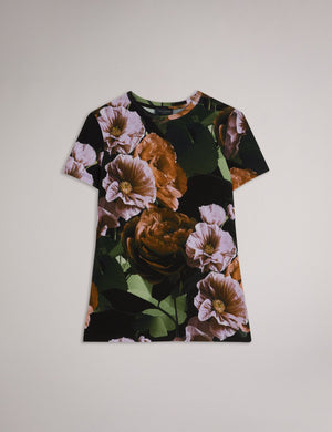 PRINTED FITTED TEE | BLACK