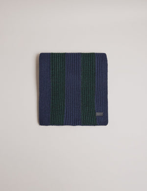 RIBBED STRIPED SCARF | DK-GREEN