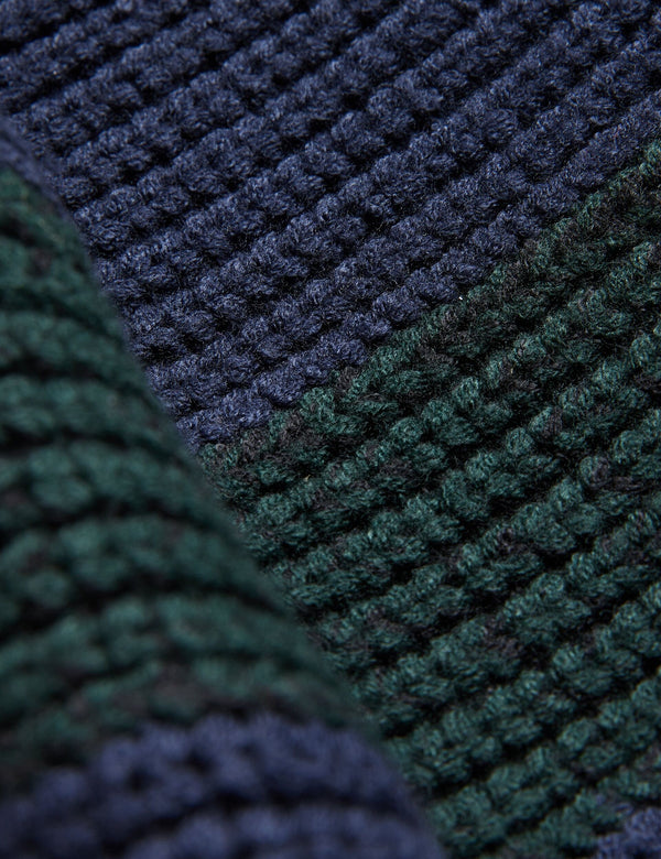 RIBBED STRIPED SCARF | DK-GREEN