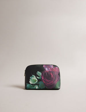 FLORAL MAKEUP BAG | BLACK