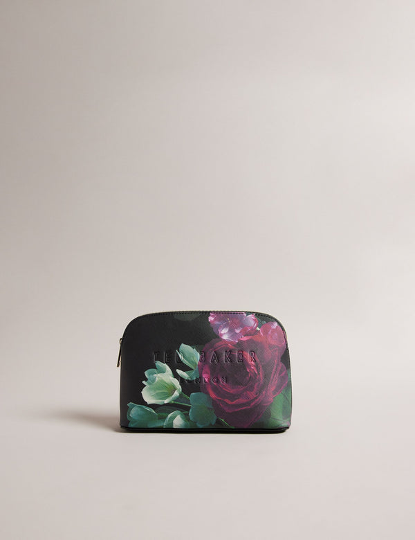 FLORAL MAKEUP BAG | BLACK