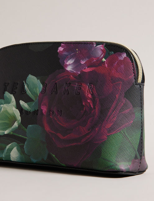 FLORAL MAKEUP BAG | BLACK
