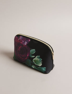 FLORAL MAKEUP BAG | BLACK