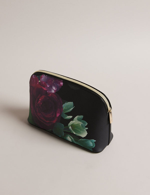 FLORAL MAKEUP BAG | BLACK
