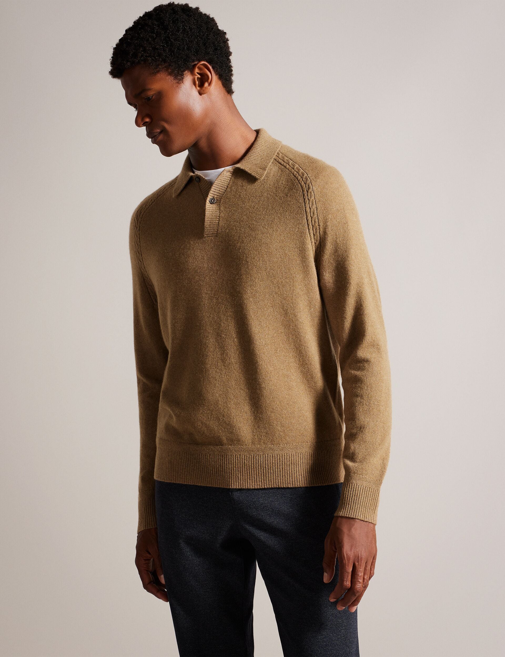 TED BAKER テッドベイカー ケープポンチョ ラップオーバー　ウール　茶色 All Outlet - US