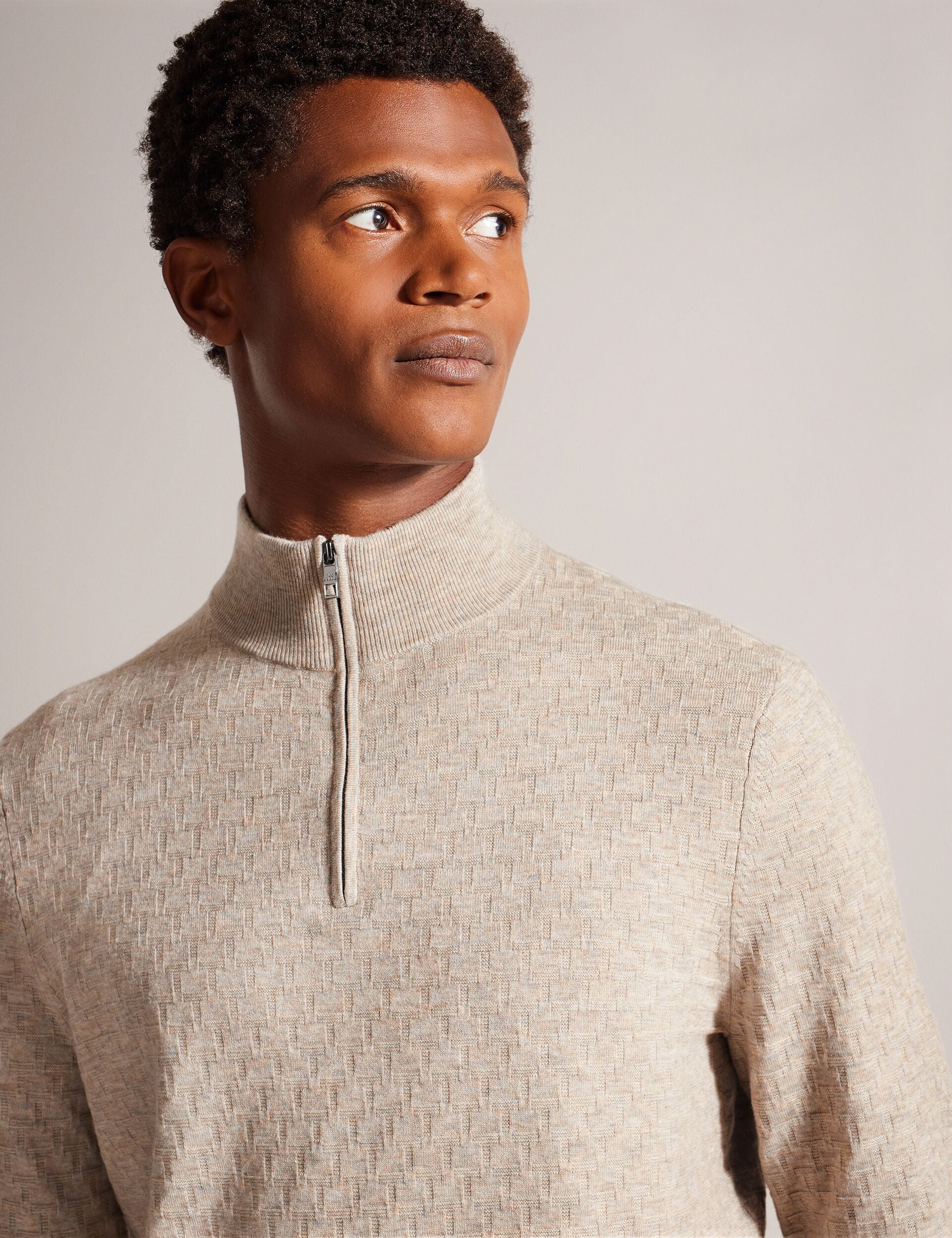 T Knit Half Zip Funnel Neck Jumper | Kurnle | Ted Baker US