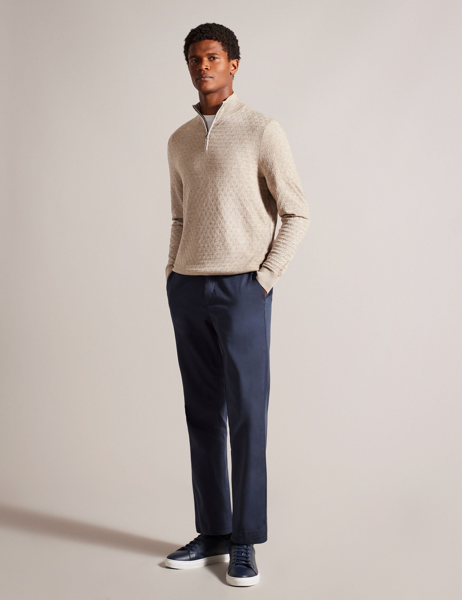 T Knit Half Zip Funnel Neck Jumper | Kurnle | Ted Baker US