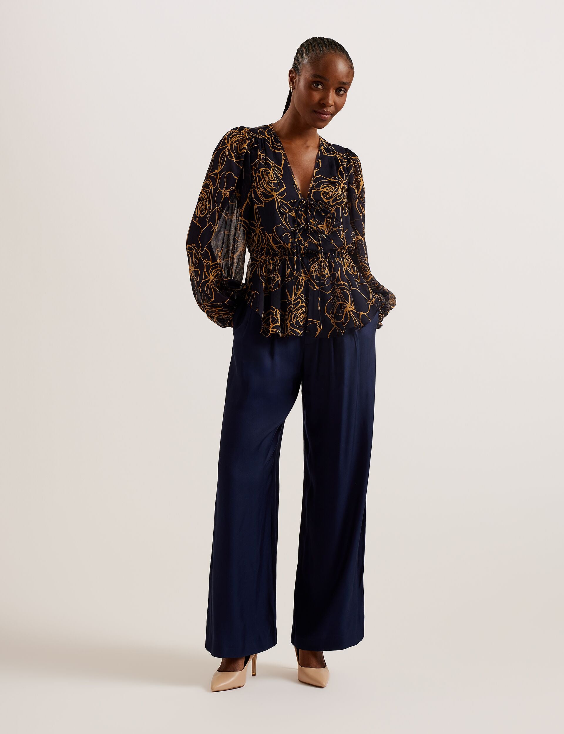 Peplum Tie Front Blouse | Kazuko | Ted Baker US