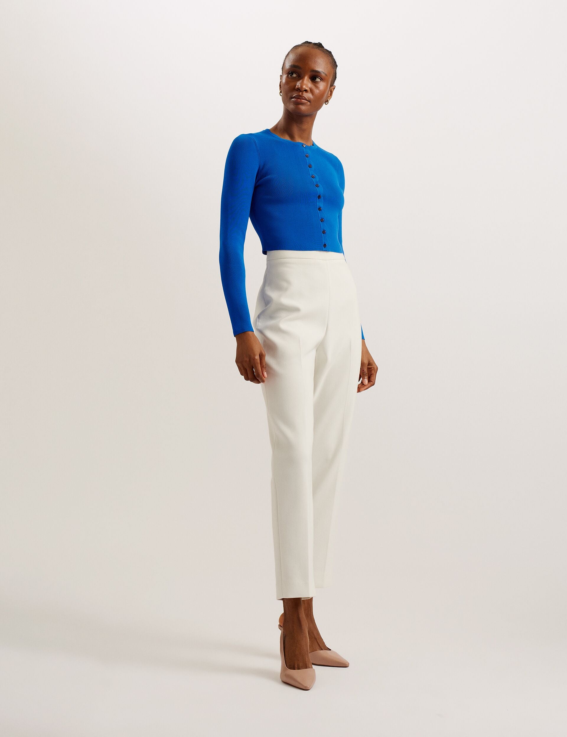 Mid Blue Scallop Trim Cardigan | Kklara | Ted Baker US