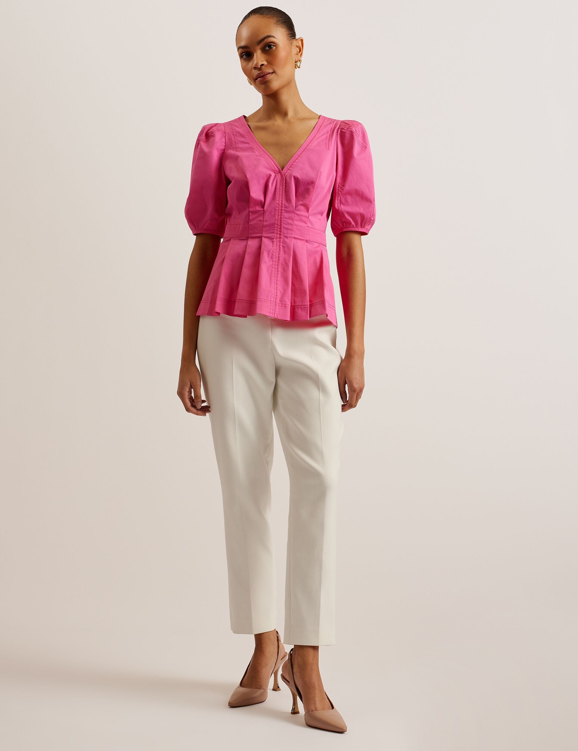 Peplum Balloon Sleeve Top | Burdur | Ted Baker US