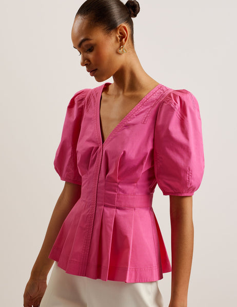 Peplum Balloon Sleeve Top | Burdur | Ted Baker US