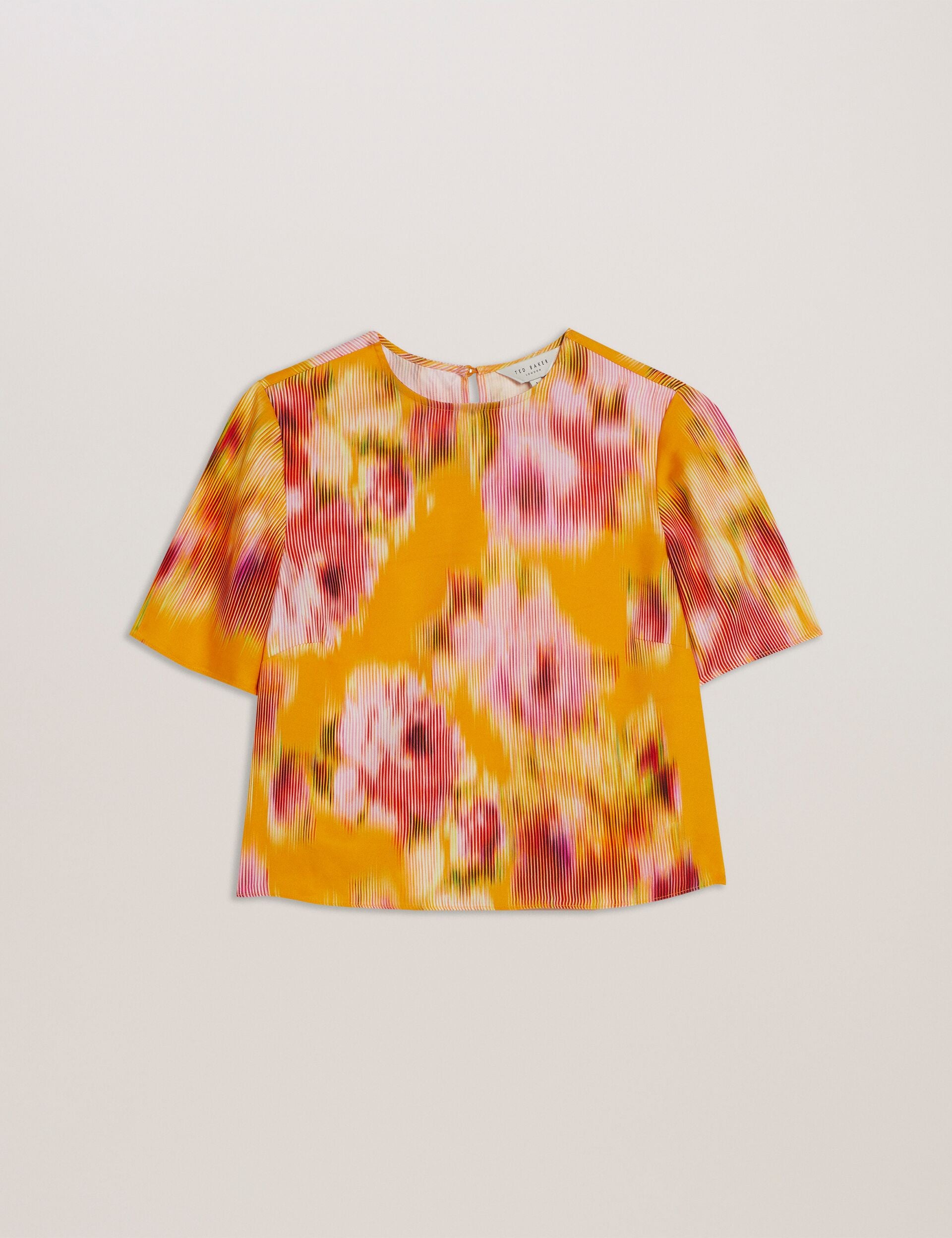 Cropped Blurred Floral Print Top | Hitaku | Ted Baker US