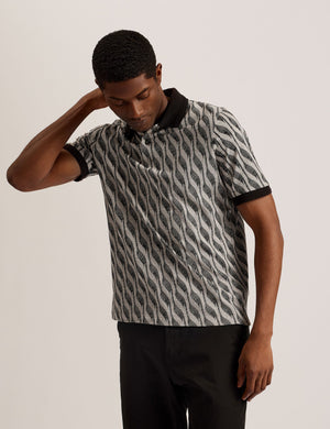 JACQUARD POLO | BROWN