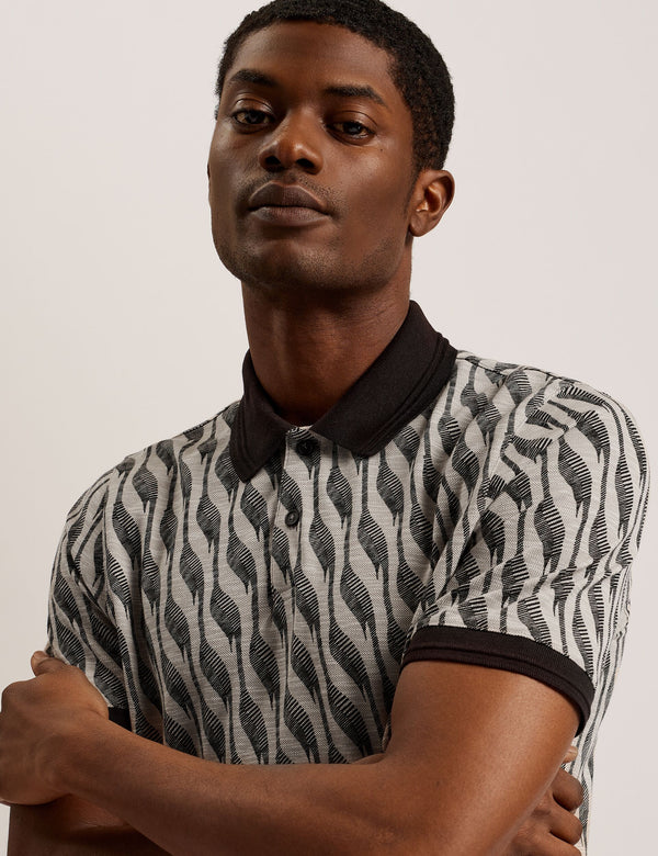JACQUARD POLO | BROWN