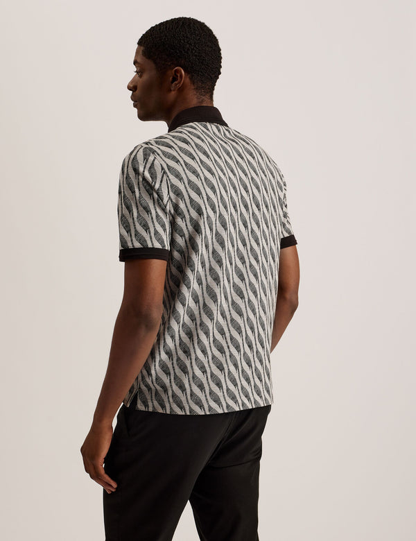 JACQUARD POLO | BROWN