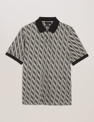 JACQUARD POLO | BROWN