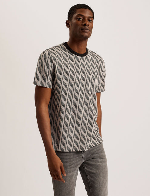 JACQUARD T-SHIRT | BROWN