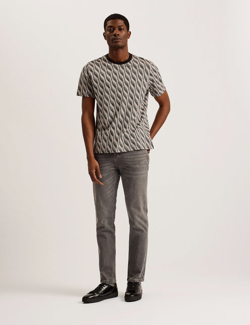 JACQUARD T-SHIRT | BROWN