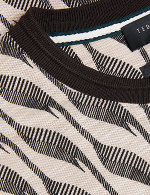 JACQUARD T-SHIRT | BROWN