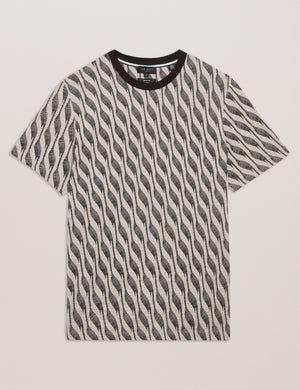 JACQUARD T-SHIRT | BROWN