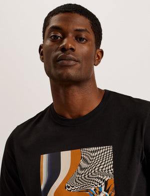 REGULAR BOX PRINT T-SHIRT | BLACK