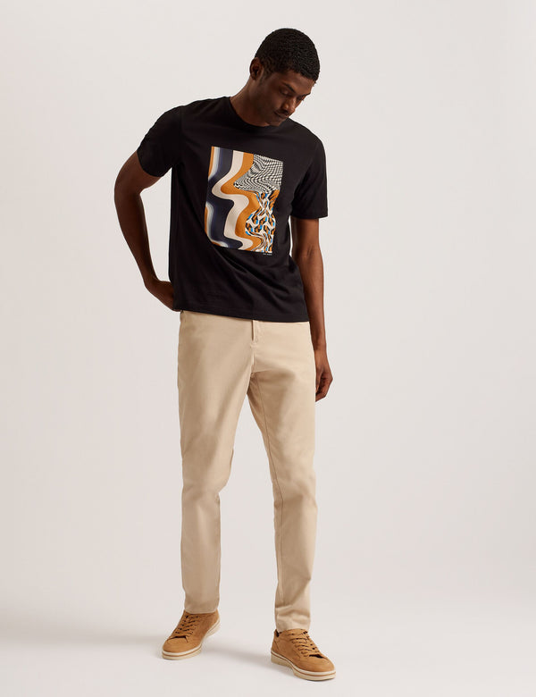 REGULAR BOX PRINT T-SHIRT | BLACK