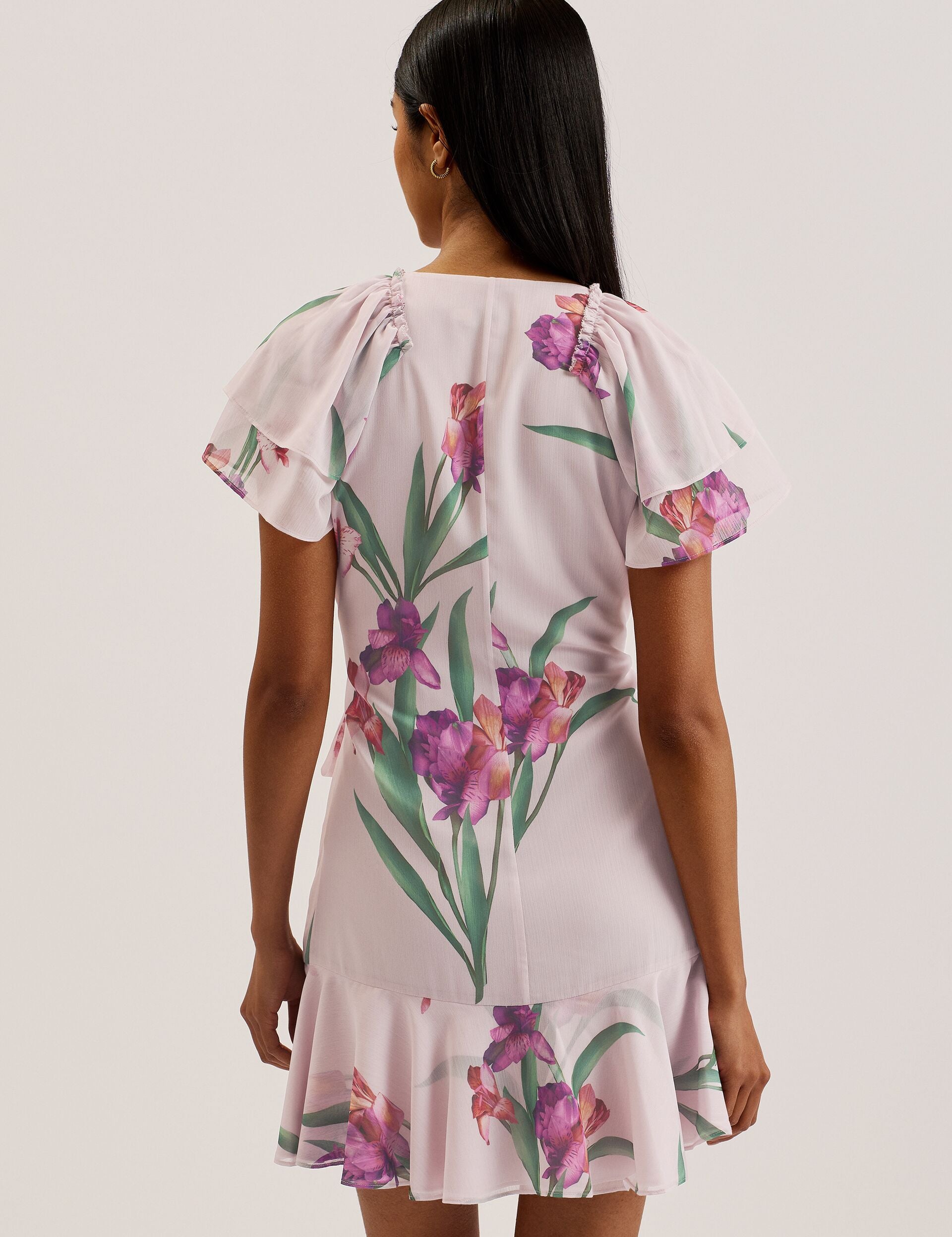 Floral Angel Sleeve Wrap Mini Dress | Fasnia | Ted Baker US Floral Angel Sleeve Wrap Mini Dress | Fasnia | Ted Baker US