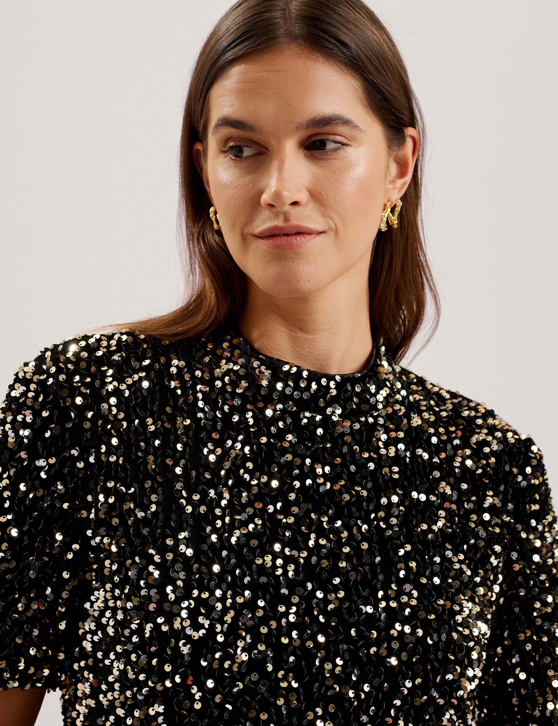 Sequin Embellished Velvet Shift Dress | Audriyy | Ted Baker UK Sequin Embellished Velvet Shift Dress | Audriyy | Ted Baker UK