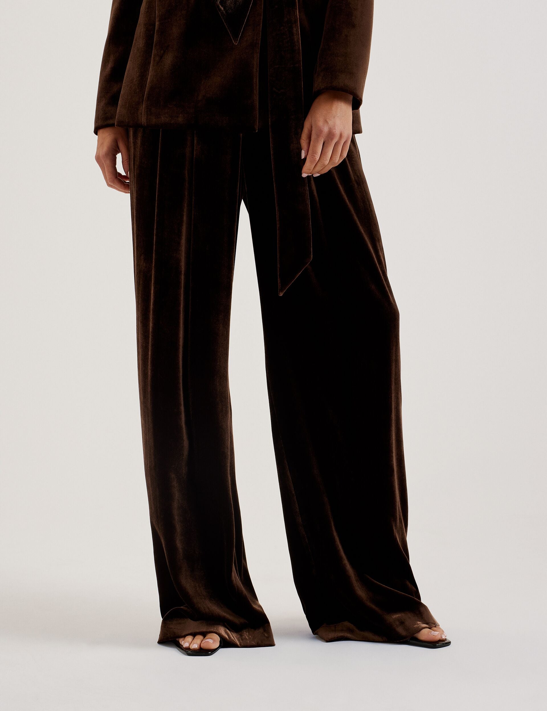 Velvet Pleated Wide Leg Trousers | Momijit | Ted Baker UK Belvet 