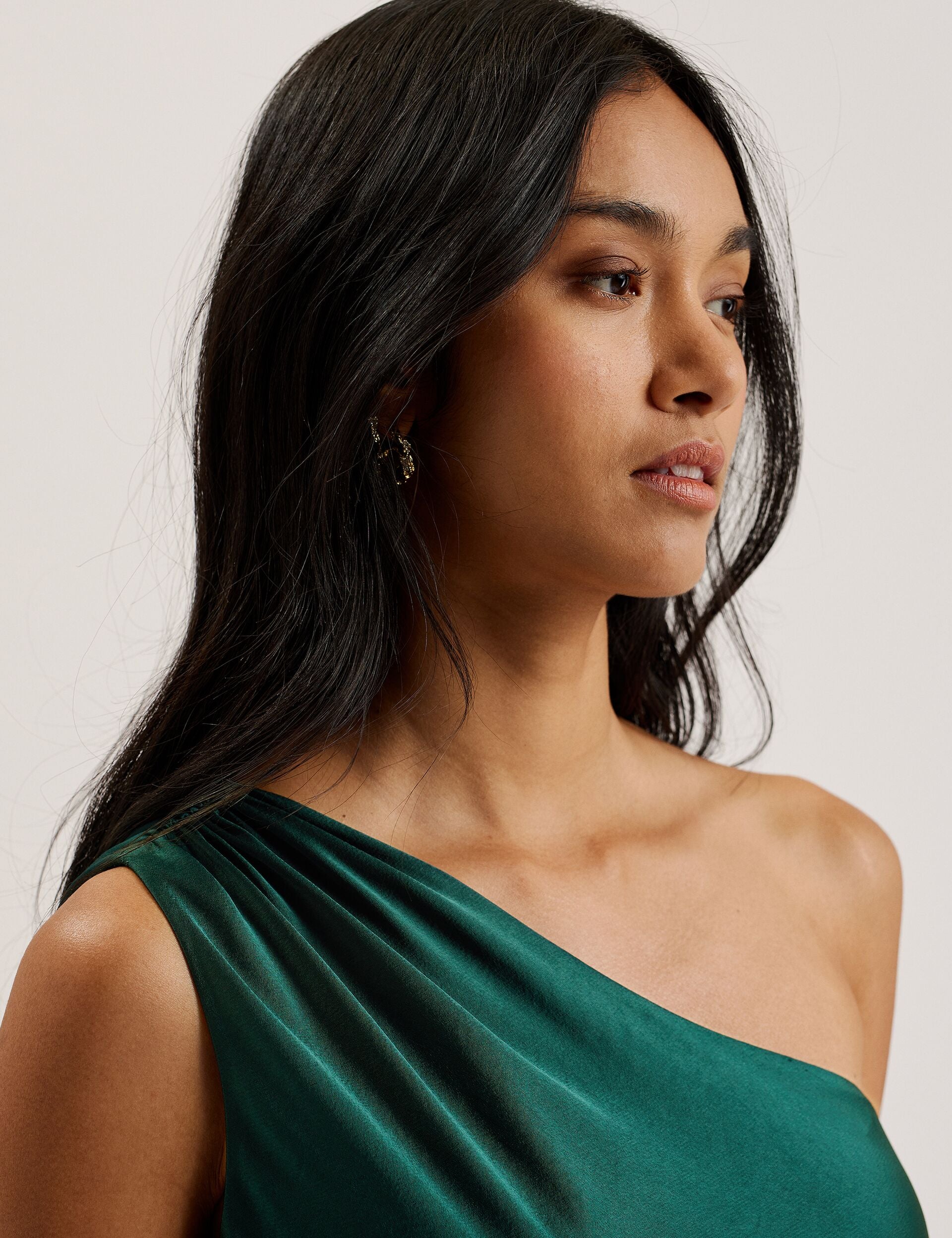Satin One Shoulder Midi Dress | Melgar | Ted Baker UK Satin One Shoulder Midi Dress | Melgar | Ted Baker UK