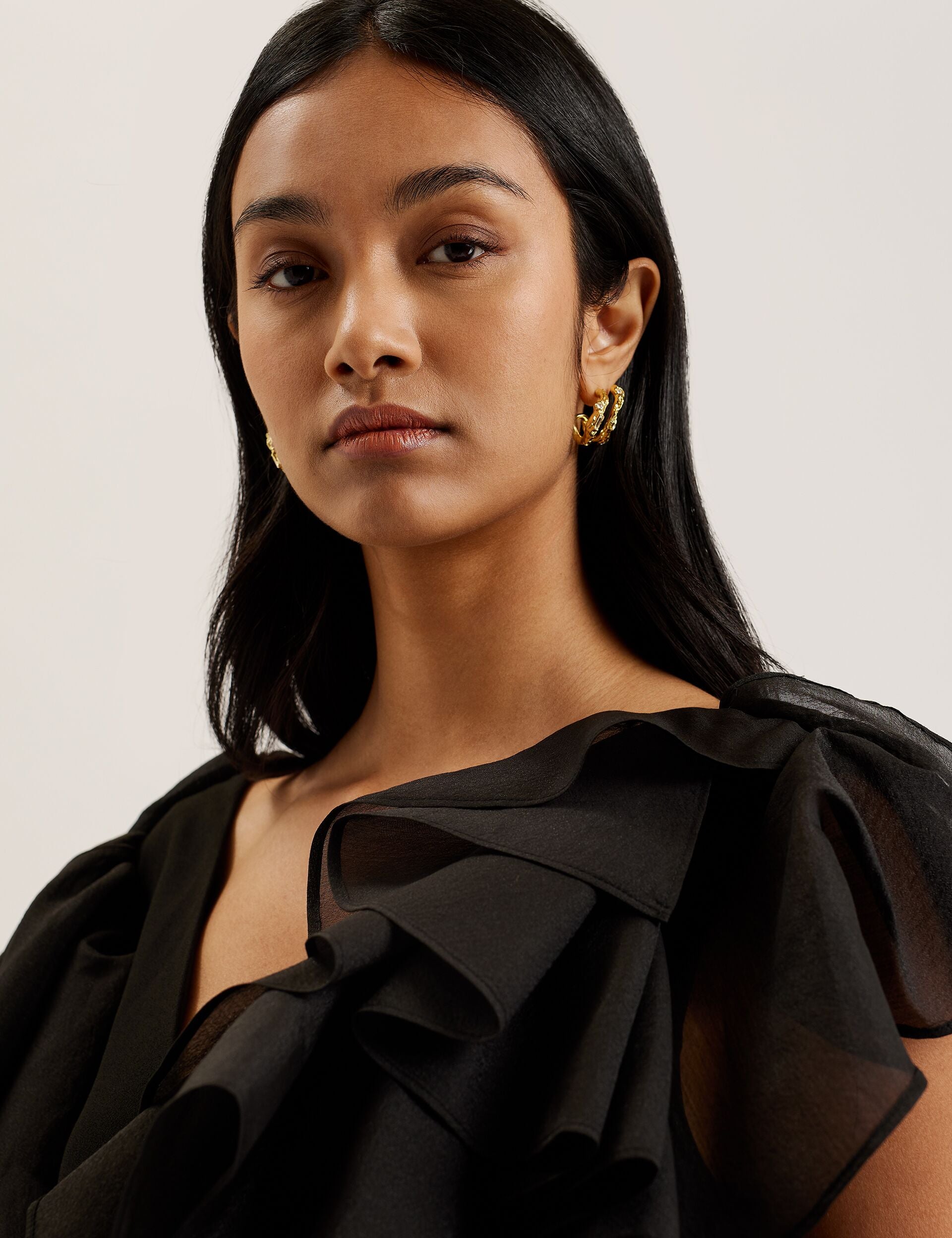 ted baker ruffle dress black Ted Baker
