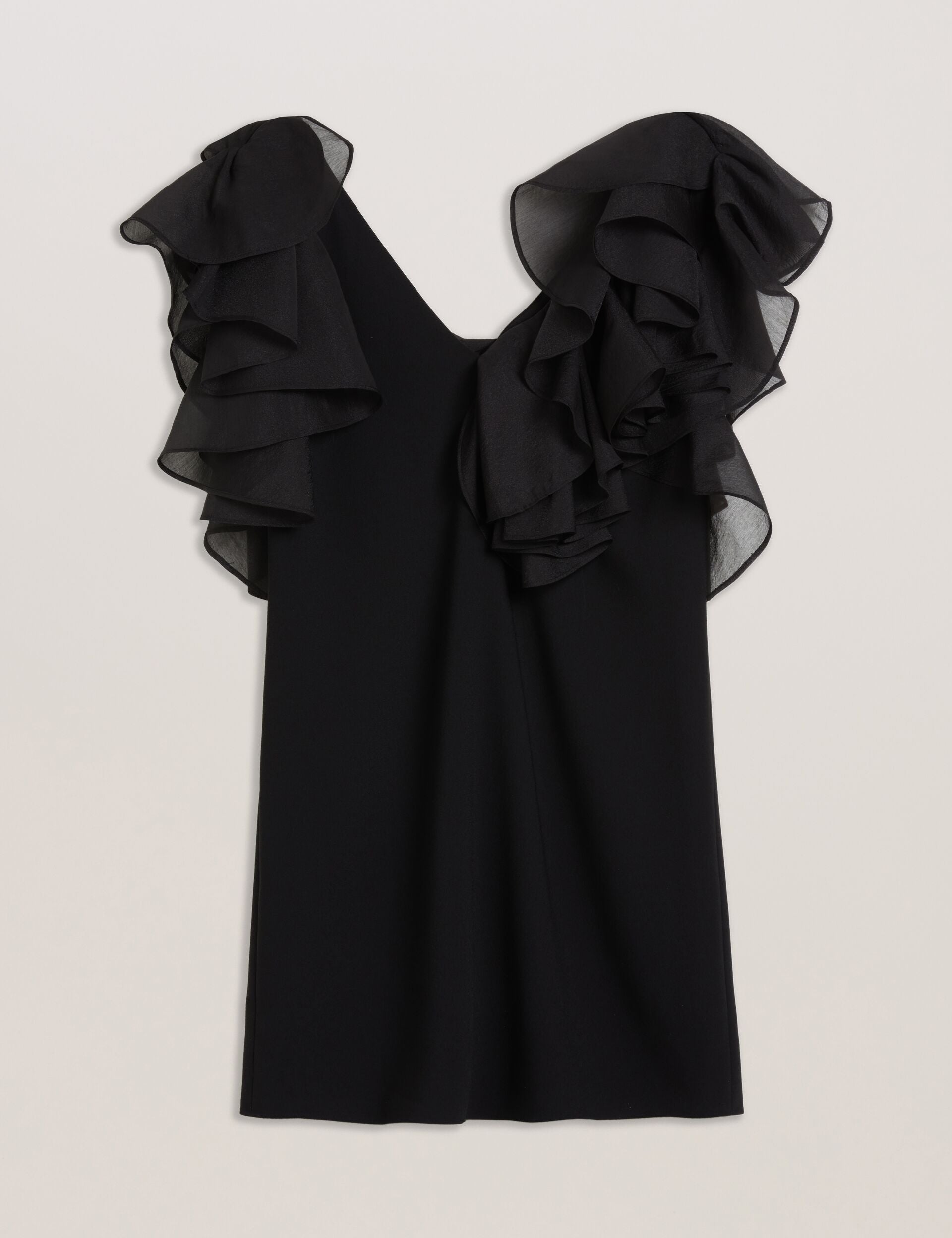 Oversized Ruffle Trim V-neck Mini Dress | Elqui | Ted Baker IE Oversized Ruffle Trim V-neck Mini Dress | Elqui | Ted Baker IE