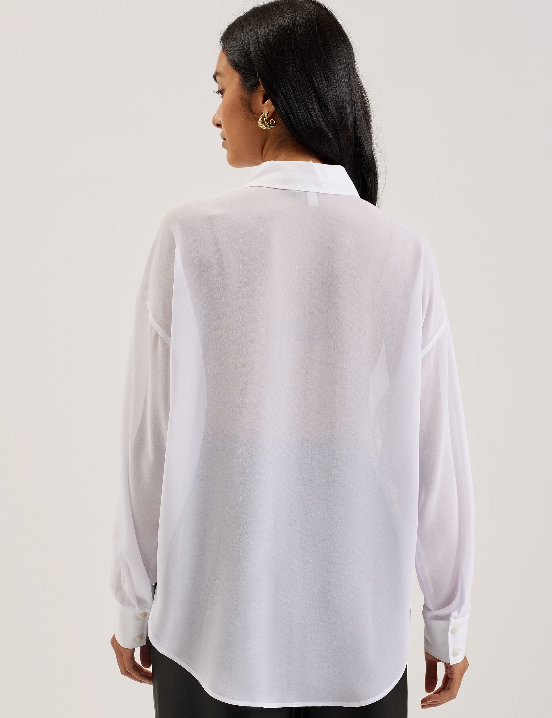 Bib Front Sheer Long Sleeve Blouse | Lechosa | Ted Baker US