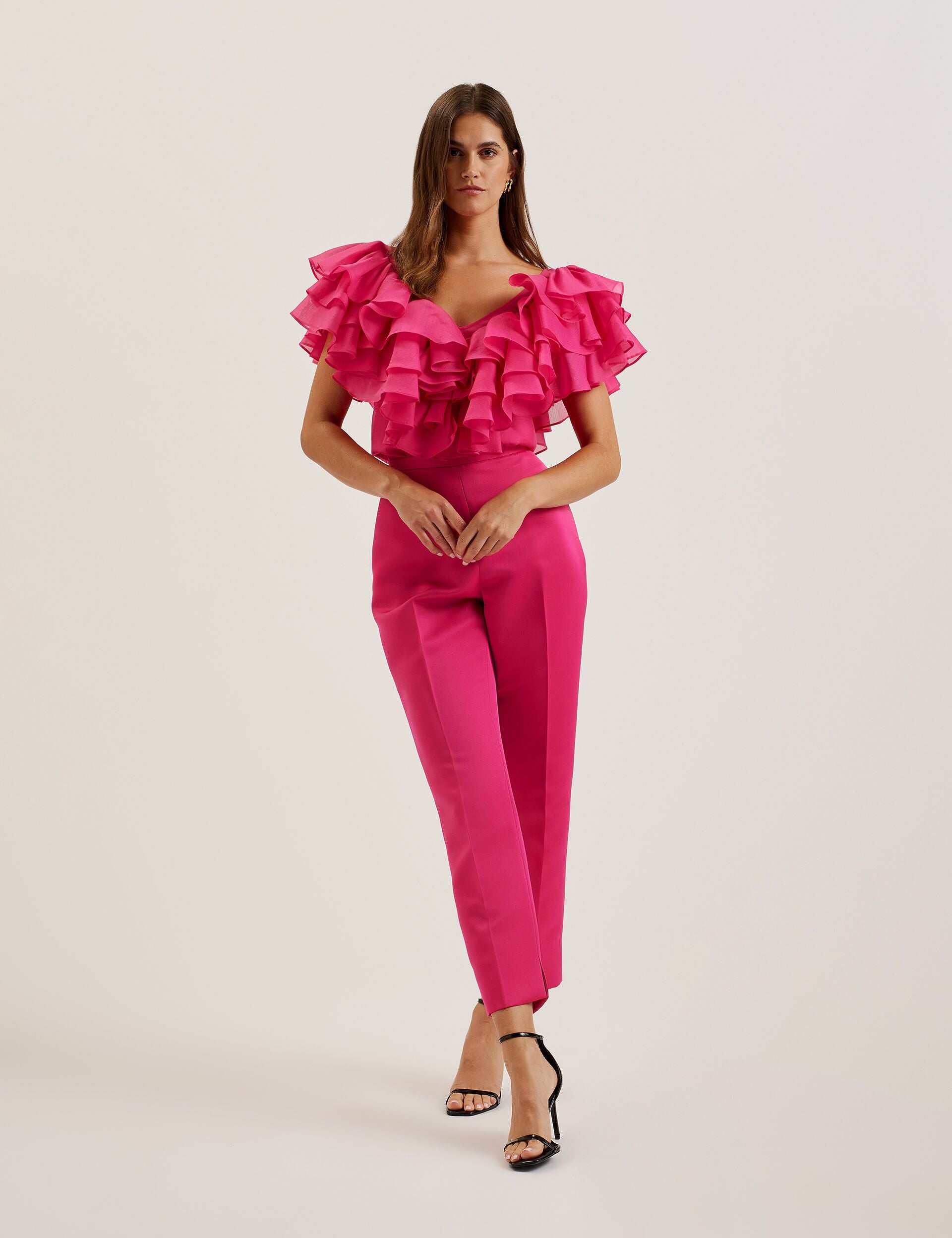 ⭐️美品⭐️TED BAKERのシフォントップス TED BAKER テッドベイカー シフォン フリル ブラウス シャツ 1サイズ