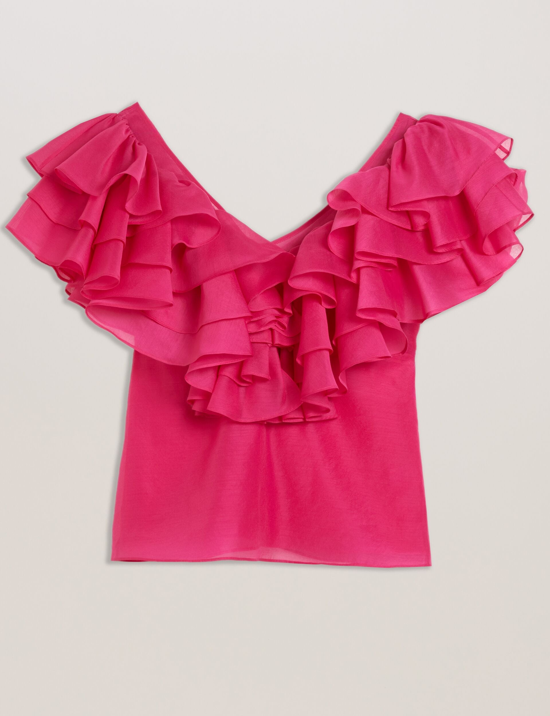 Oversized Frill Trim V-neck Top | Calonda | Ted Baker US