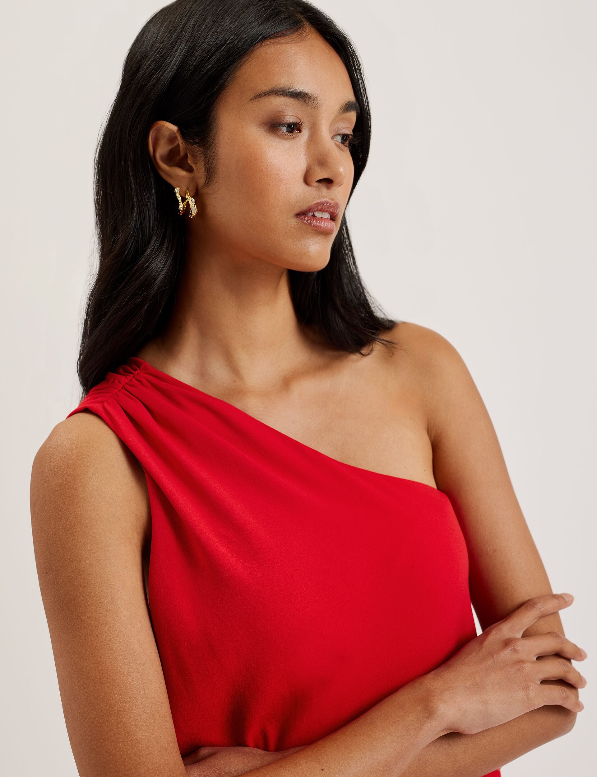 One Shoulder Woven Maxi Dress | Aisli | Ted Baker UK One Shoulder Woven Maxi Dress | Aisli | Ted Baker UK