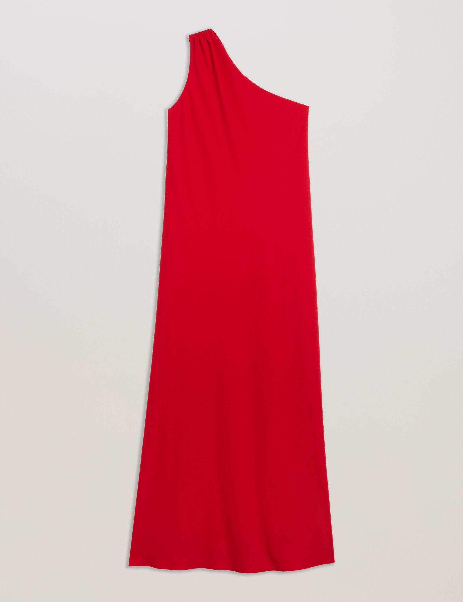 ted baker red one shoulder dress Ted Baker Women's Pinata Pink One Shoulder Midi Dress High-Low Ted-2/US 4-6/S