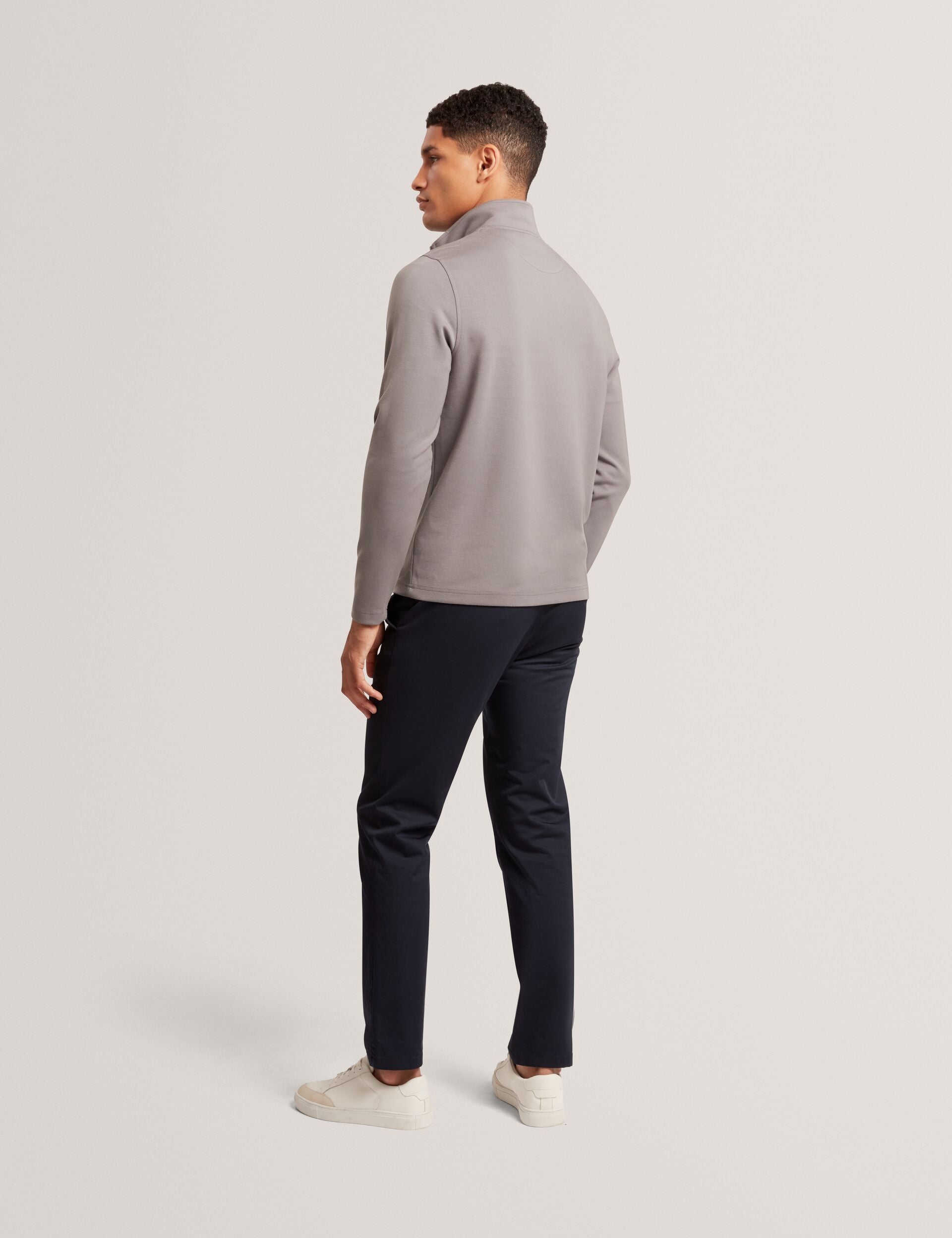 Stripe Panel Zip Neck Sweatshirt | Viktoro | Ted Baker US