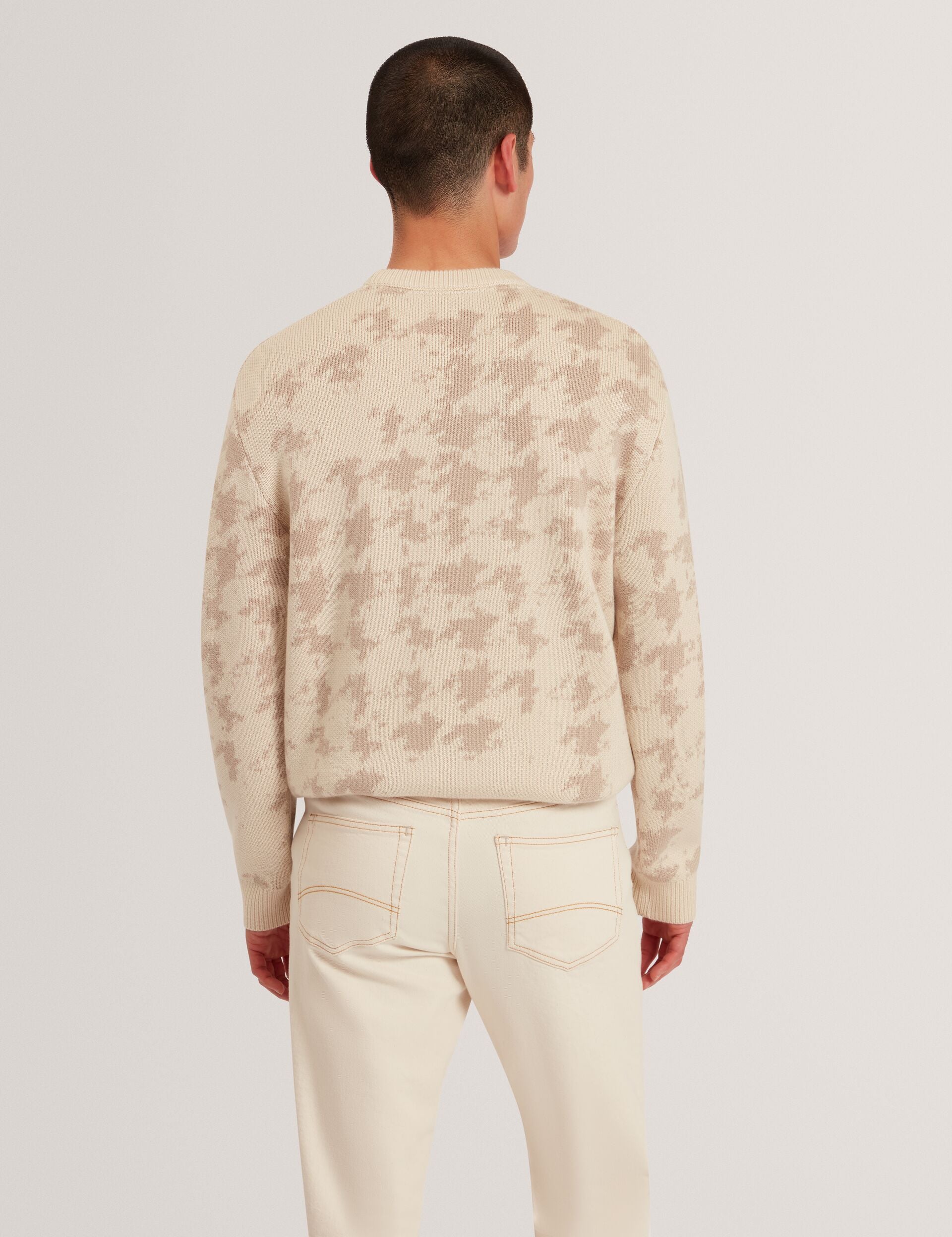 Ecru Houndstooth Print Chunky Knit Jumper | Zendayd | Ted Baker US