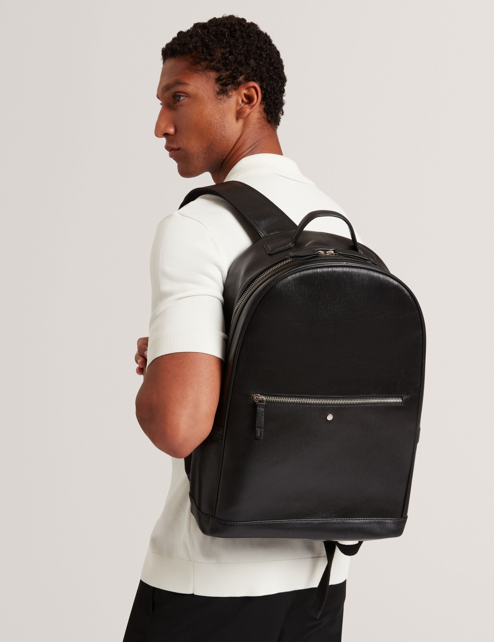asos ted baker leather backpack Bark Grained Leather Large Backpack | Bailor