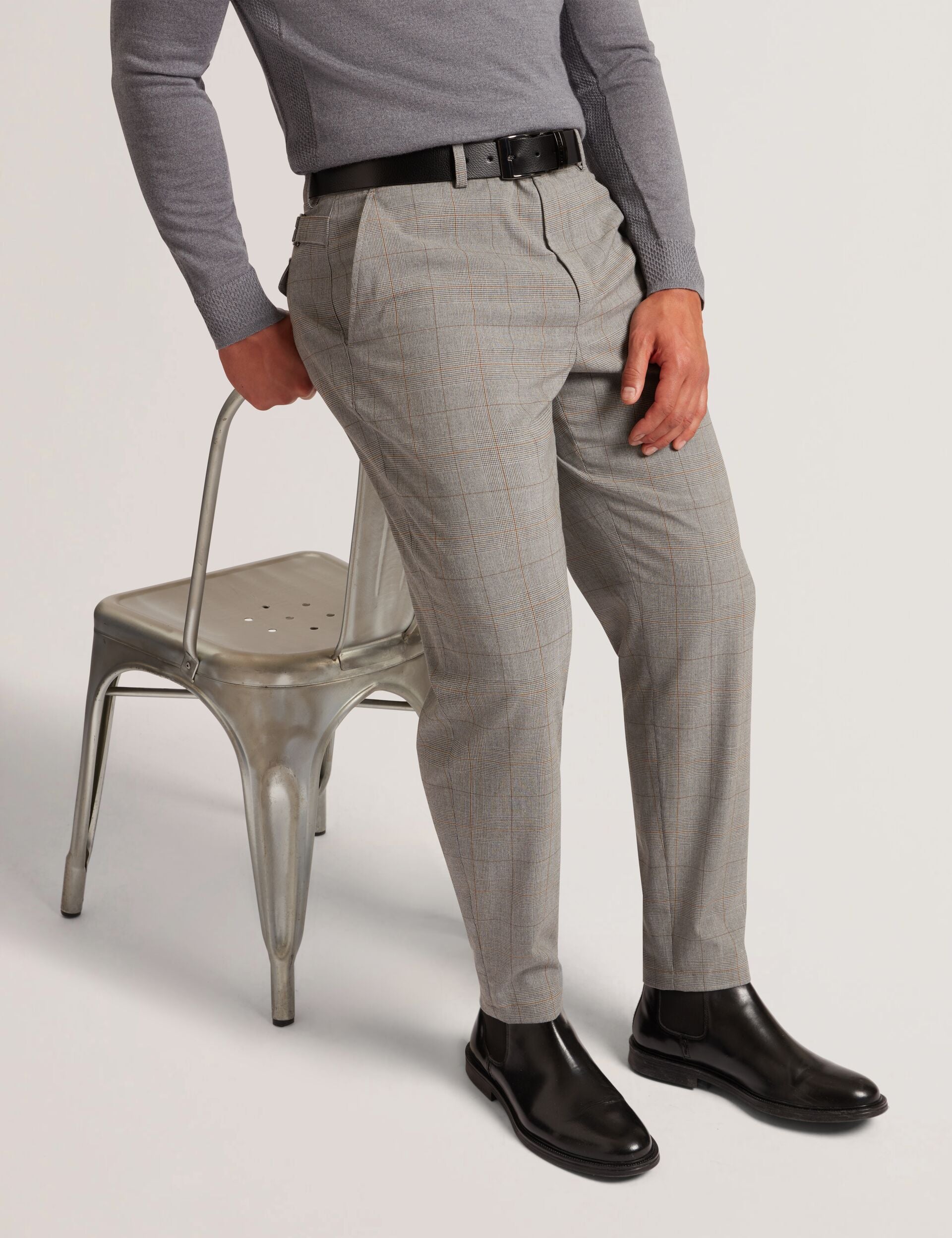 Glen Check Pleat Front Trousers | Nathain | Ted Baker US
