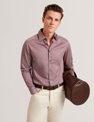 Ted Baker Slim Fit Micro Geometric Print Shirt