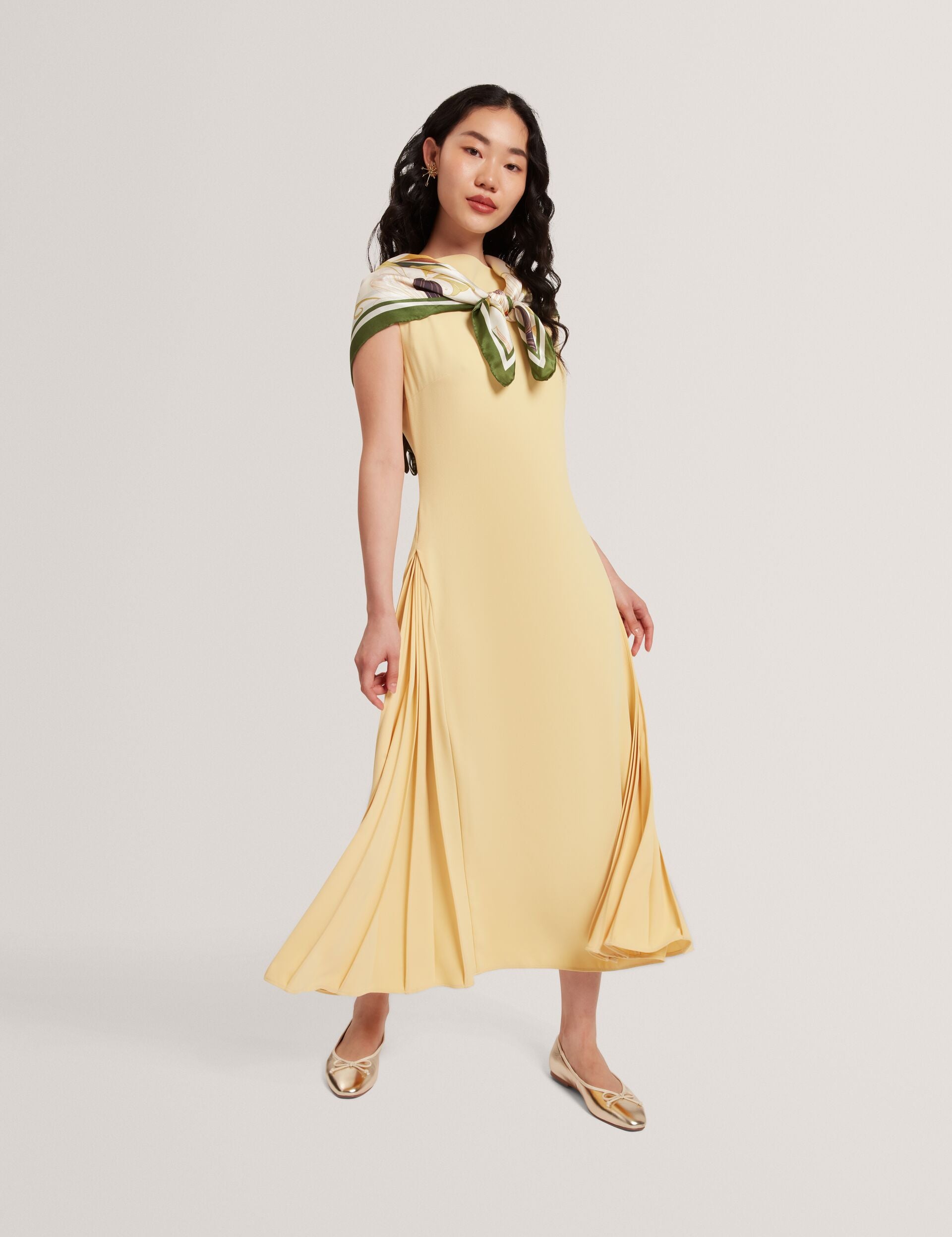 ted baker yellow pleated dress yellow dress ted baker