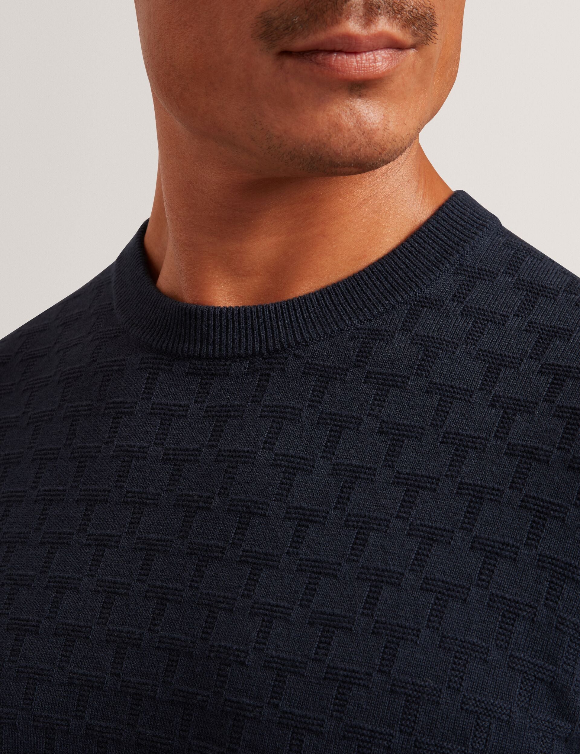 Branded Texture Crew Neck Jumper | Sainsy | Ted Baker UK