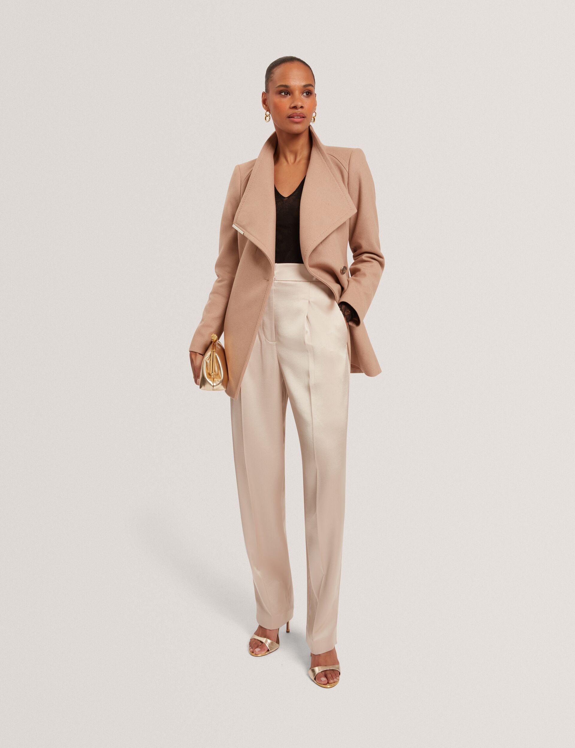 Short Belted Wool Wrap Coat | Rosess | Ted Baker US