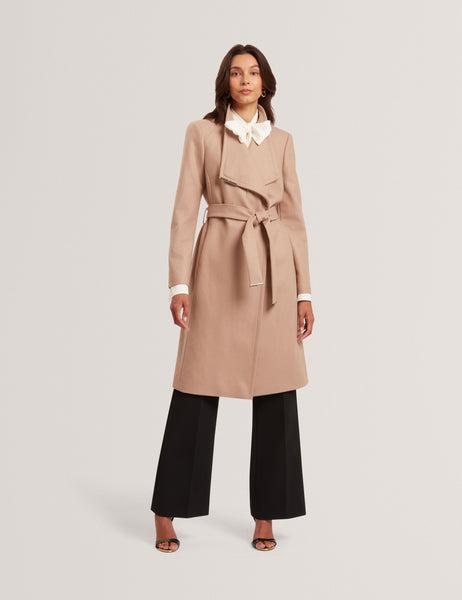 Mid Length Belted Wool Wrap Coat | Rose | Ted Baker US