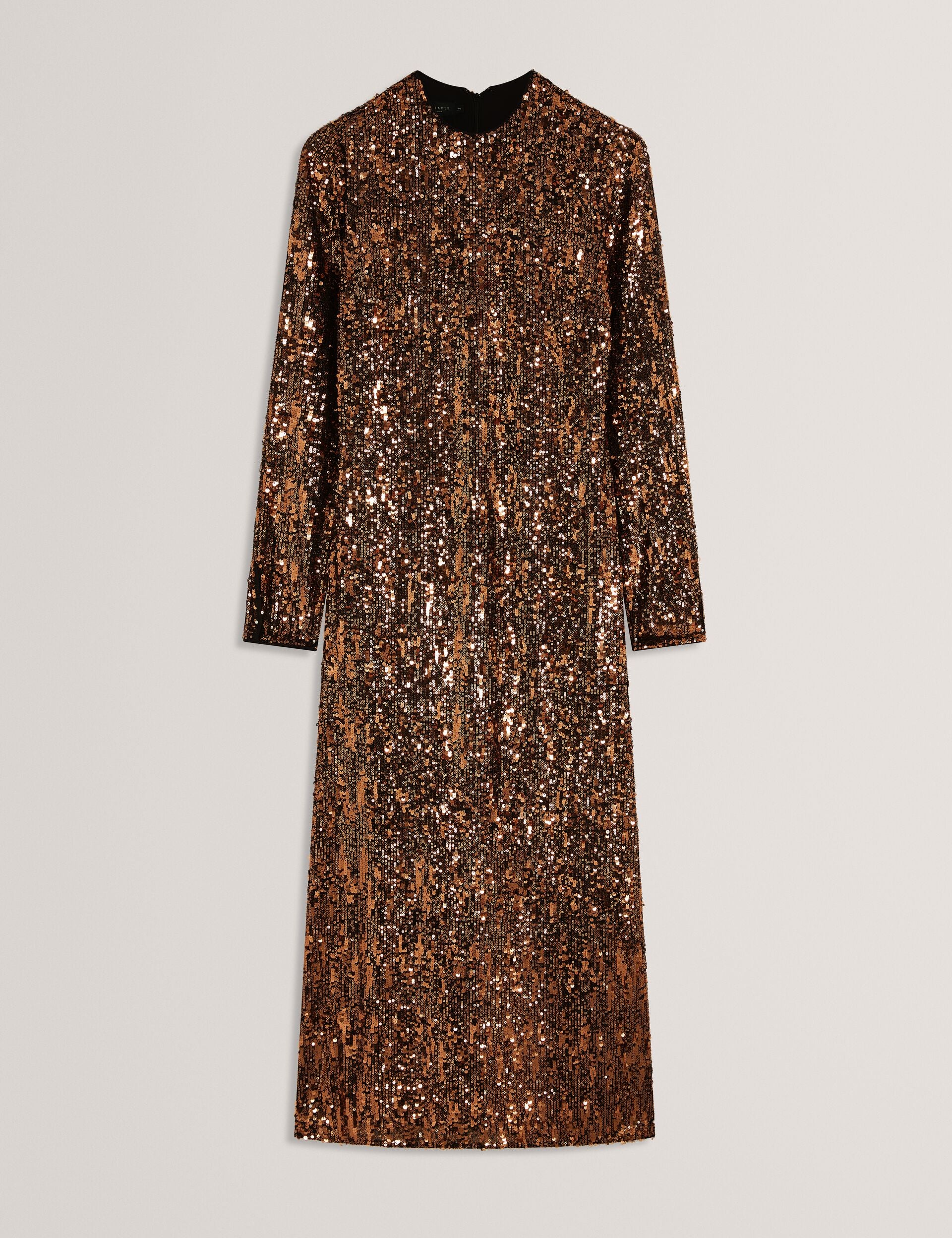 Mixed Sequin Long Sleeve Midi Dress | Jadeaa | Ted Baker UK Mixed Sequin Long Sleeve Midi Dress | Jadeaa | Ted Baker UK