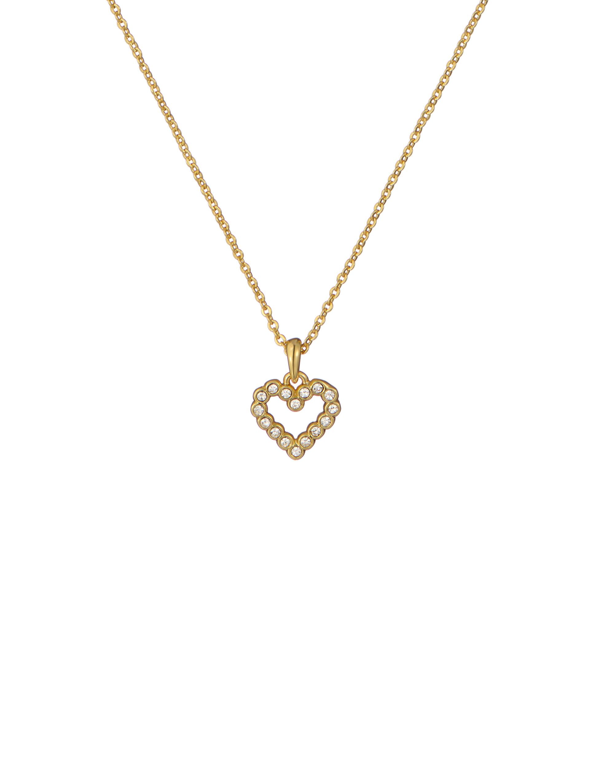 AMORE Crystal Open Heart Pendant Necklace