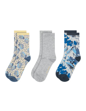 DRESS CREW FLORAL | BLUE